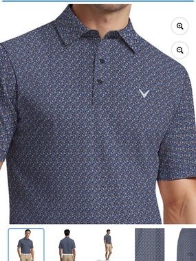 Callaway Men's size large no tag Navy and Orange Pattern Polo
